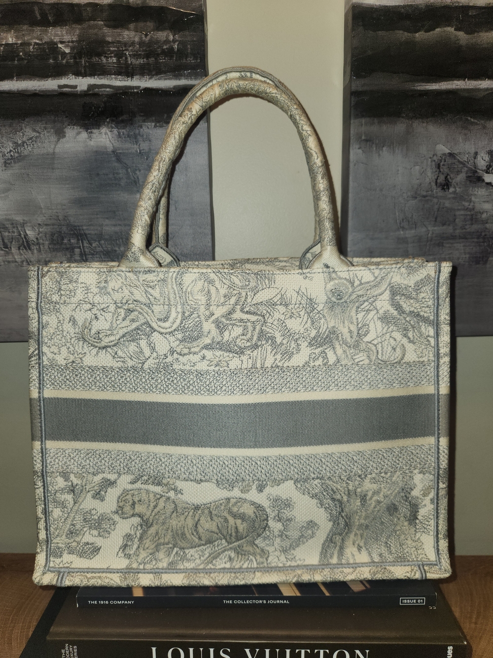 Christian Dior Grey Canvas Book Tote - Picture 2 of 8